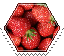 strawberries hexagonal stamp